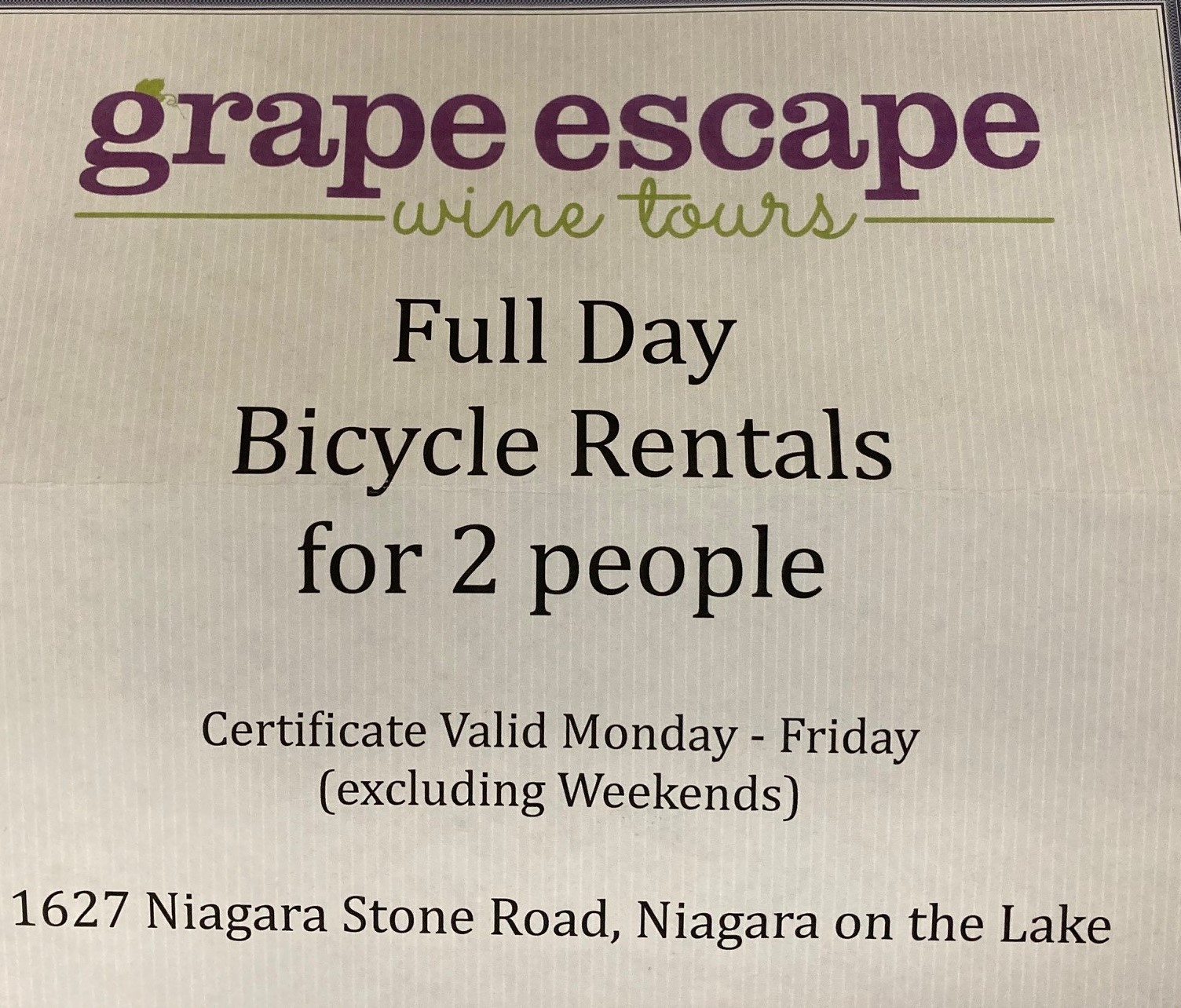 grape escape wine tour promo code